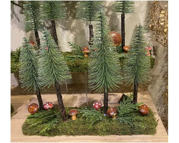 Decoratiune Tree and mushroom, Decoris, 8x28x30 cm, muschi