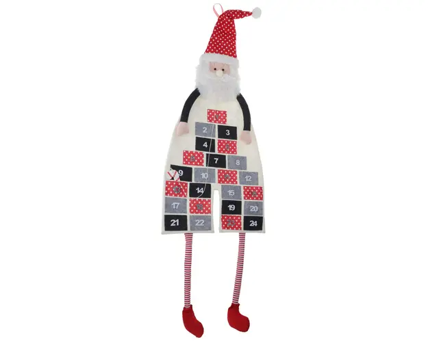 Decoratiune Advent calendar Santa, 36x131 cm, fetru, multicolor