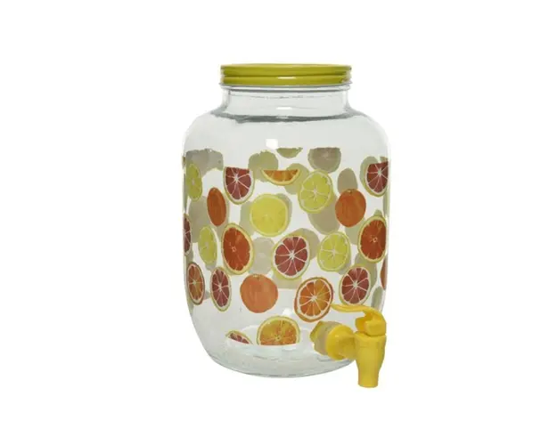 Dispenser pentru bauturi Citrus, Decoris, 4 L, 16x16x25 cm, sticla, transparent