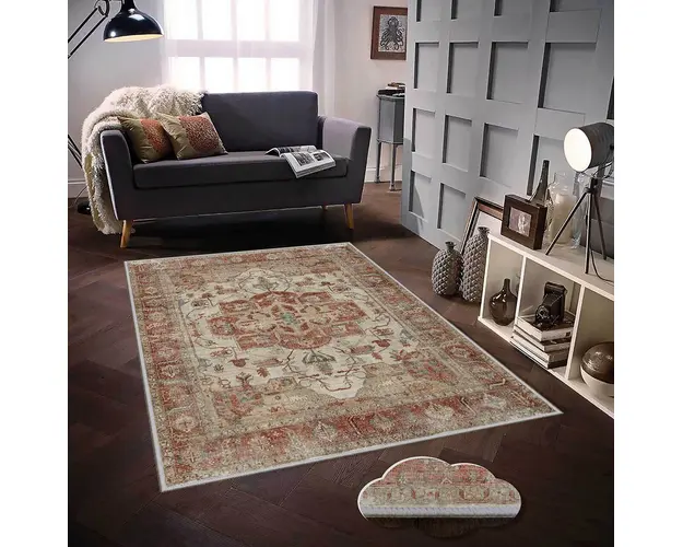 Covor de hol, EEXFAB451, 80x300 cm, Poliester, Multicolor