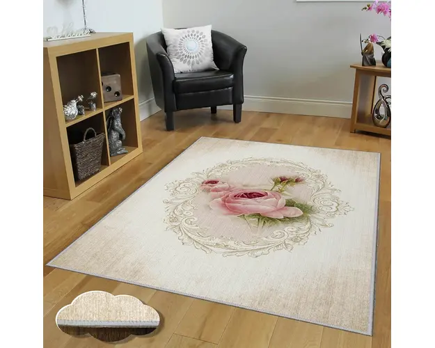 Covor de hol, EEXFAB669, 100x150 cm, Poliester, Multicolor