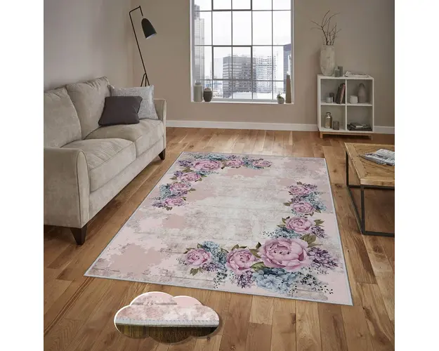 Covor de hol, EEXFAB731, 100x150 cm, Poliester, Multicolor