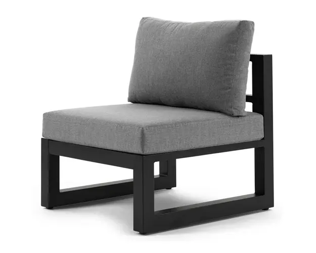 Element central pentru gradina/terasa Calzo, 76x70x68 cm, aluminiu/poliester, negru/gri