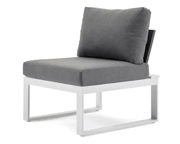 Element central pentru gradina/terasa Merida, 78x75x69 cm, aluminiu/poliester, alb/gri