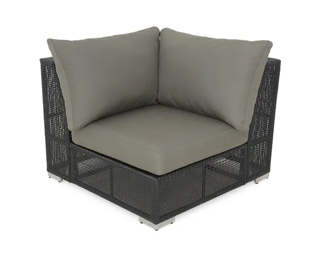 Element colt pentru gradina/terasa Savana, 97x97x73 cm, aluminiu, negru/gri