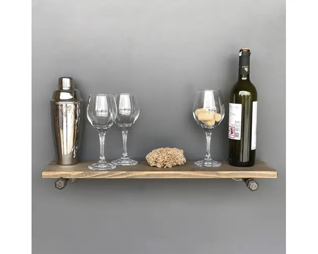 Etajera Boru, Evila Originals, 60x14x1 cm, bej/negru