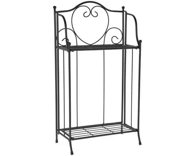 Etajera pentru flori Excellent Houseware, 34x18x65 cm, metal, negru