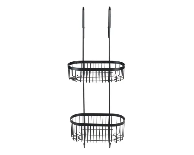Etajera suspendabila pentru dus, Wenko, Serino, 25.5 x 70 x 19.5 cm, inox, negru