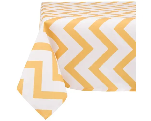 Fata de masa Yellow Stripes, Ambition, 130x160 cm, poliester, alb