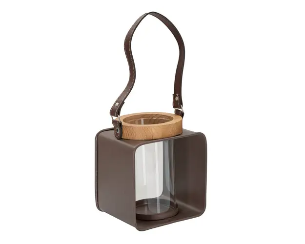 Felinar Lantern, Mauro Ferretti, 16x13x18.5 cm, lemn/fier, multicolor