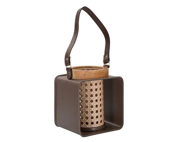 Felinar Lantern, Mauro Ferretti, 16x13x20 cm, lemn/fier, multicolor