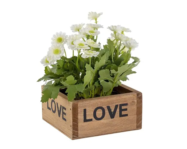 Floare artificiala Chrysanthemum, Bizzotto, 10x15 cm, alb