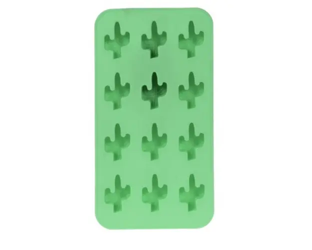 Forme pentru gheata Cactus, 19.5x10.5x1.5 cm, silicon, verde