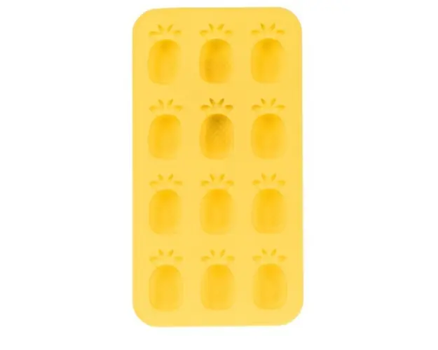 Forme pentru gheata Pineapple, 19.5x10.5x1.5 cm, silicon, galben