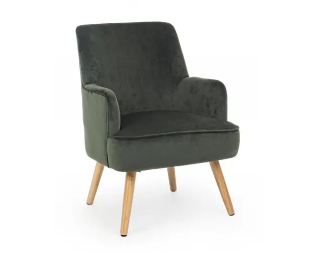 Fotoliu, Adeline Forest, Bizzotto, 60x67x79 cm, lemn de pin/catifea, verde