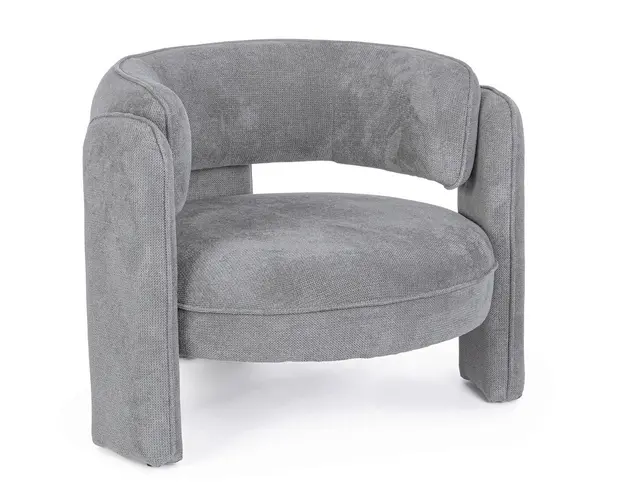 Fotoliu Aisha, Bizzotto, 94 x 88 x 73 cm, lemn/poliester, gri