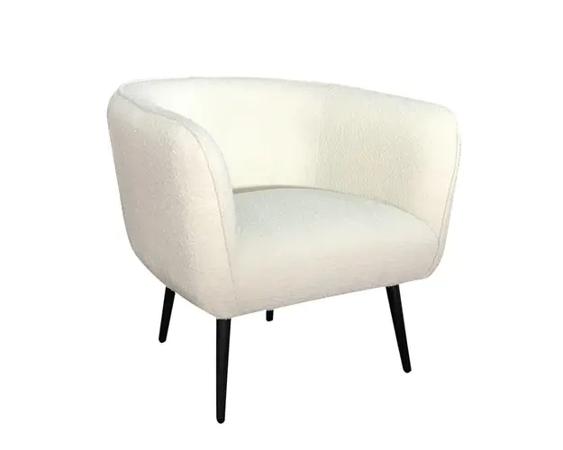 Fotoliu Avril, Bizzotto, 76 x 70 x 68 cm, otel/poliester Boucle, alb