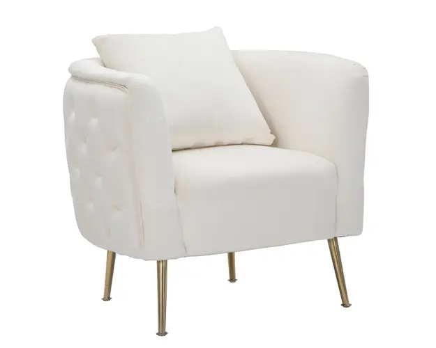 Fotoliu Bucarest, Mauro Ferretti, 76x74x71 cm, catifea, crem