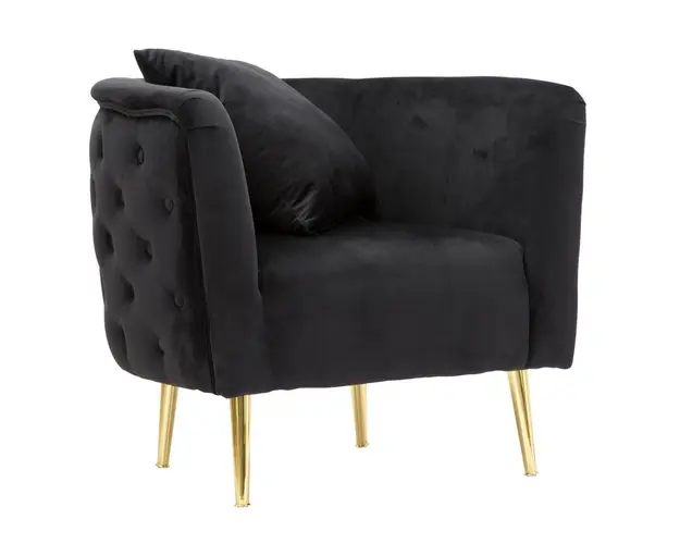 Fotoliu Bucarest, Mauro Ferretti, 76x74x71 cm, catifea, negru