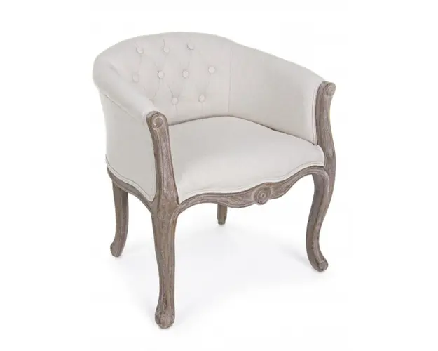 Fotoliu, Diva, Bizzotto, 60x67x79 cm, lemn de arbore de cauciuc/in/bumbac, natural