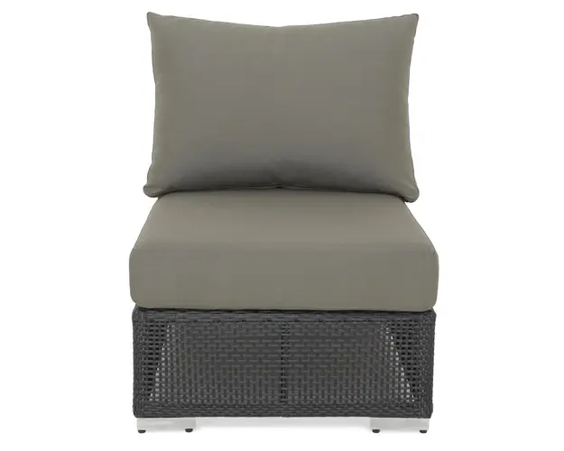 Fotoliu fara brate pentru gradina/terasa Savana, 64x97x73 cm, aluminiu, negru/gri