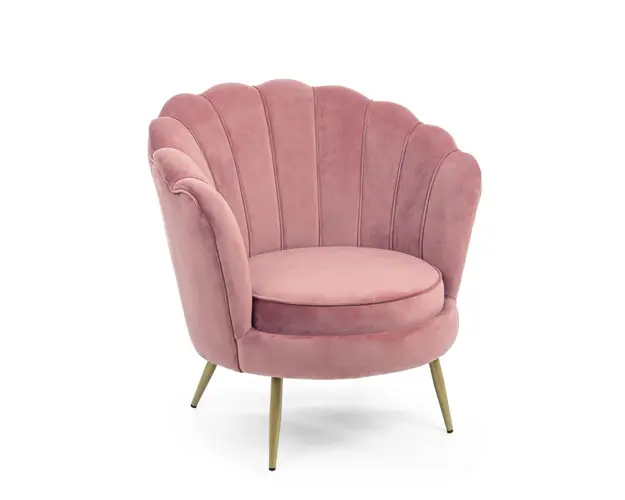Fotoliu, Giliola Antik, Bizzotto, 80x76x84 cm, lemn de pin/catifea, roz antic