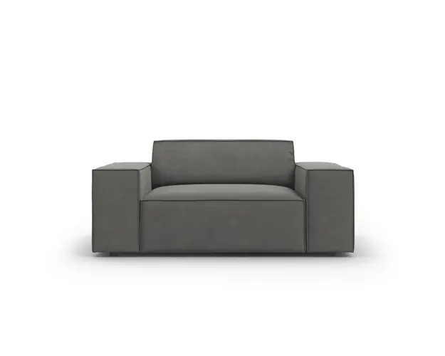 Fotoliu, Jodie, Micadoni Home, BL, 124x102x70 cm, catifea, gri deschis