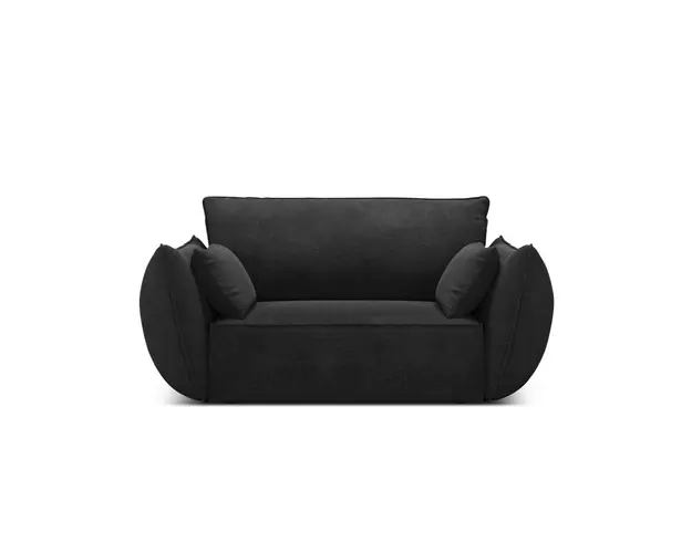 Fotoliu, Kaelle, Micadoni Home, BL, 128x100x85 cm, poliester chenille, negru