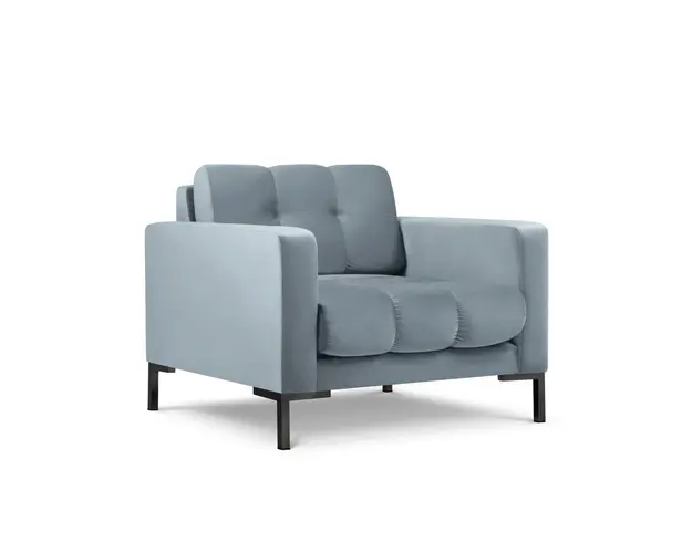 Fotoliu, Mamaia, Micadoni Home, BL, 87x92x75 cm, catifea, albastru deschis