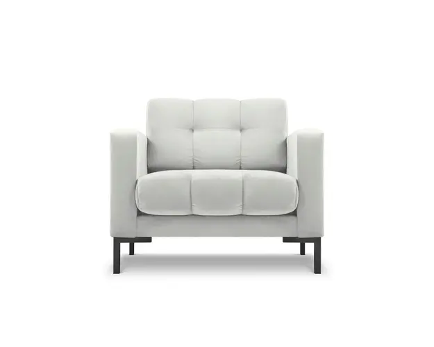 Fotoliu, Mamaia, Micadoni Home, BL, 87x92x75 cm, catifea, argintiu