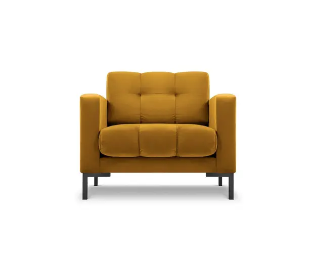 Fotoliu, Mamaia, Micadoni Home, BL, 87x92x75 cm, catifea, galben