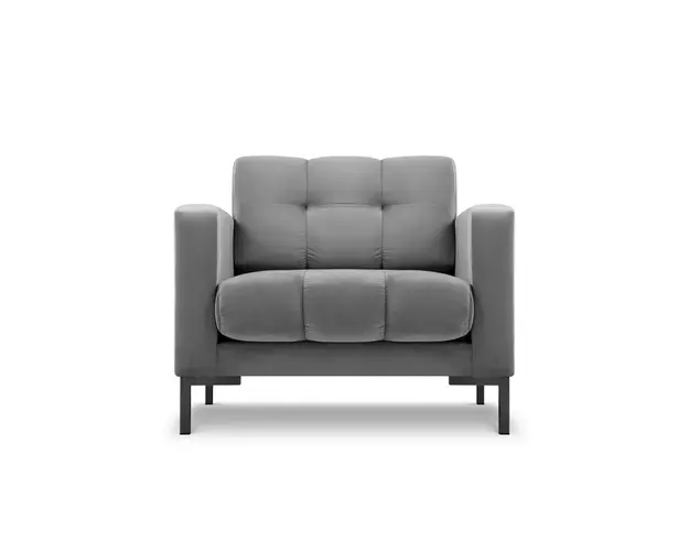 Fotoliu, Mamaia, Micadoni Home, BL, 87x92x75 cm, catifea, gri deschis