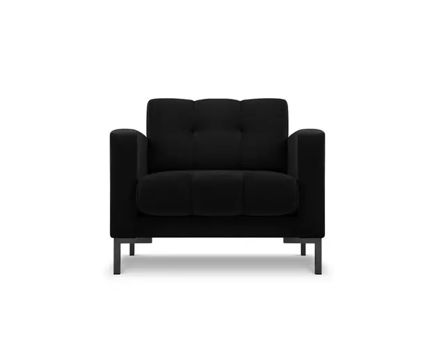 Fotoliu, Mamaia, Micadoni Home, BL, 87x92x75 cm, catifea, negru