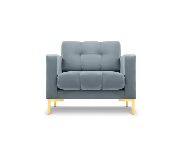 Fotoliu, Mamaia, Micadoni Home, GL, 87x92x75 cm, catifea, albastru deschis