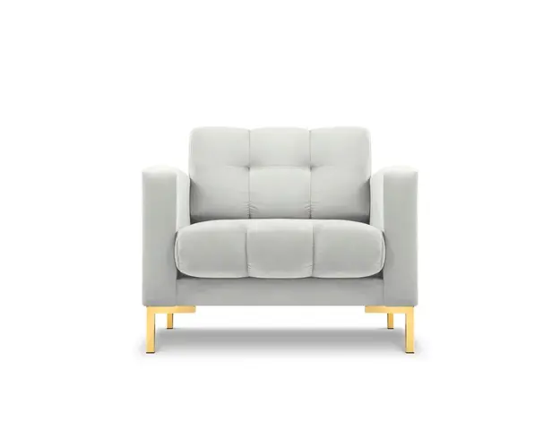 Fotoliu, Mamaia, Micadoni Home, GL, 87x92x75 cm, catifea, argintiu