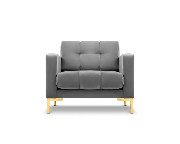 Fotoliu, Mamaia, Micadoni Home, GL, 87x92x75 cm, catifea, gri deschis