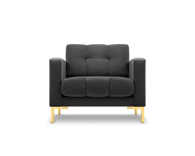 Fotoliu, Mamaia, Micadoni Home, GL, 87x92x75 cm, catifea, gri inchis