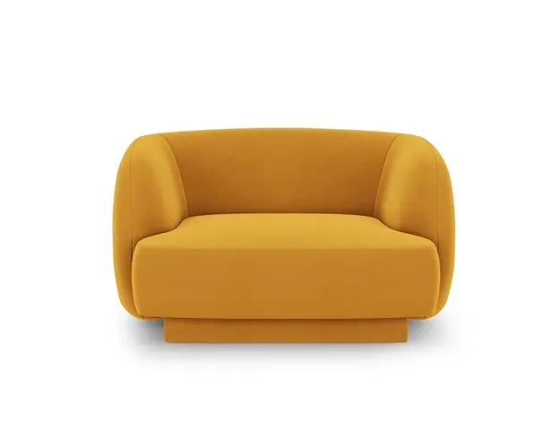 Fotoliu, Miley, Micadoni Home, BL, 109x85x74 cm, catifea, galben