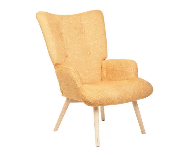 Fotoliu Moss Pop, Homla, 70x55x95 cm, lemn/poliester, mustar