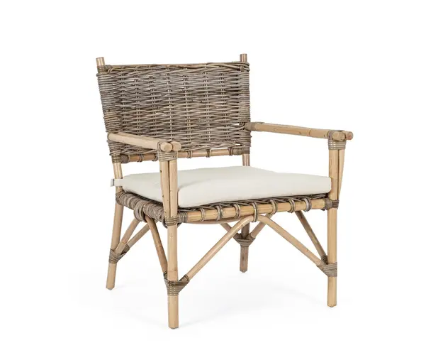 Fotoliu pentru gradina/terasa Tarifa, Bizzotto, 68.5 x 70 x 80 cm, ratan/policoton/in, natural