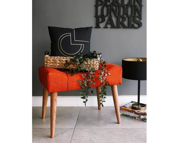 Taburet, Zeon, 558ZEN1341, Lemn, Caramiziu