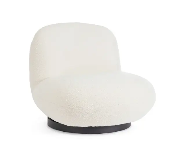Fotoliu rotativ Margot, Bizzotto, 81 x 95 x 71 cm, poliester Boucle, alb