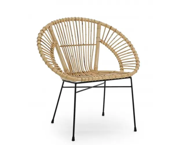 Scaun, Tolima, Bizzotto, 58x73x77.5 cm, otel/impletitura kubu