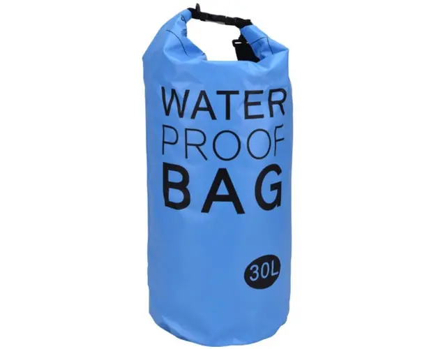 Geanta pentru cumparaturi Waterproof, 30L, 27x61 cm, polivinil, albastru