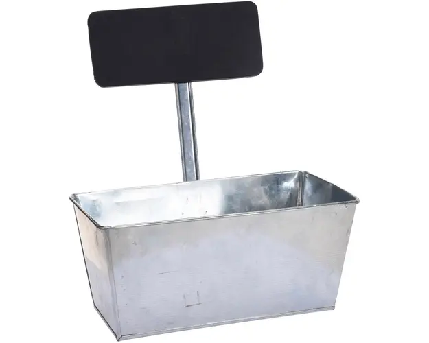 Ghiveci cu tablita Excellent Houseware, 26x12.5x12.5 cm, zinc