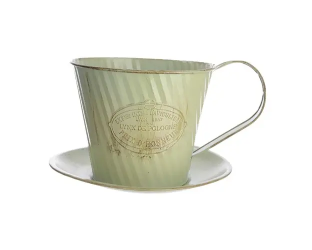 Ghiveci Cup, Decoris, 23x20x13 cm, zinc, verde