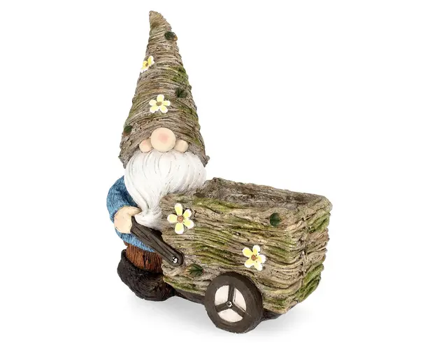 Ghiveci Hansel Gnome, Bizzotto, 37x20x47.5 cm, magneziu, maro
