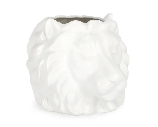 Ghiveci Jaiden Lion, Bizzotto, 27x23.1x20.5 cm, dolomit, alb
