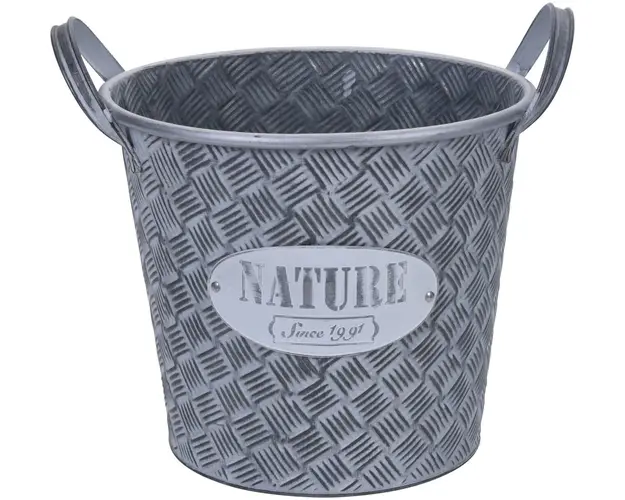 Ghiveci Nature, 25.8x22.5 cm, zinc, gri