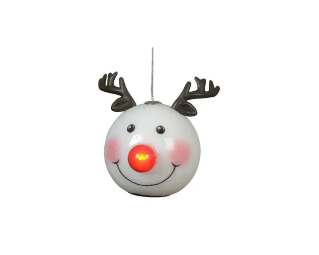 Glob cu LED Reindeer, Decoris, 8.5x7.5x8.2 cm, spuma, cu baterii, multicolor